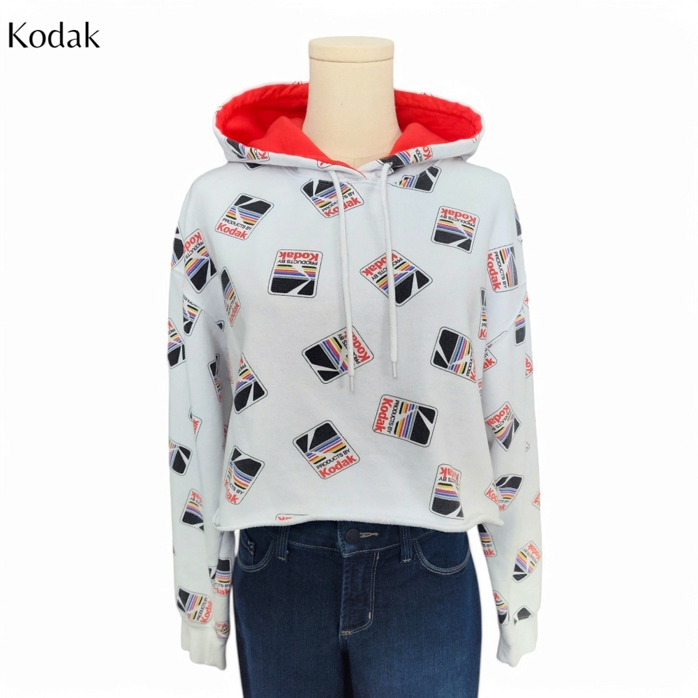 Kodak Graphic Cropped Hoodie Women's Medium